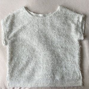 Fuzzy Fringe White Shirt